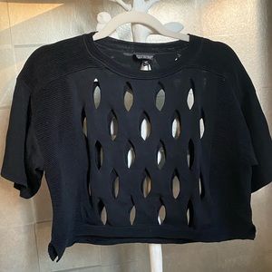 Topshop black cut out crop top